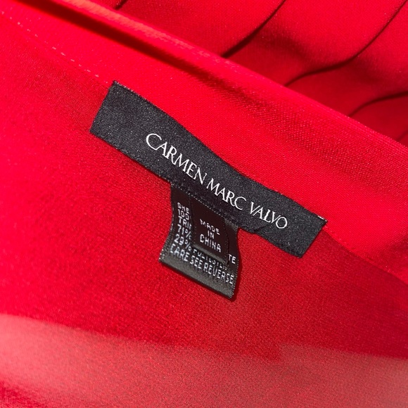 Carmen Marc Valvo Strapless Silk Cocktail Dress 6 - Picture 10 of 11